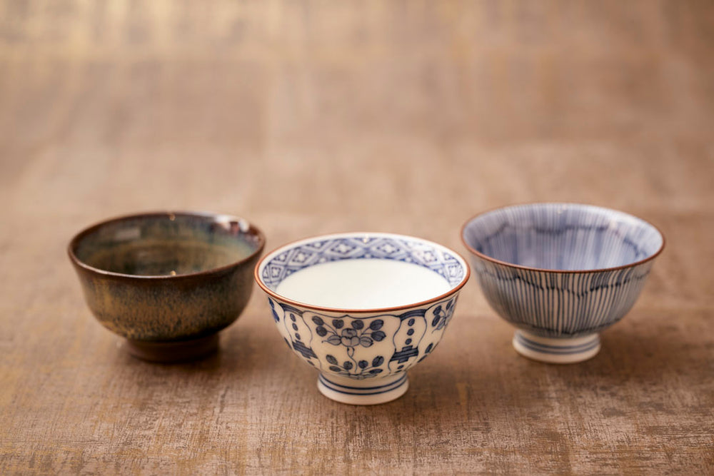 2439  染付青花　山水文 盃と下皿　5客セット 染付山水(全体)三閃一付6寸皿 – FUFU JAPAN SELECTION